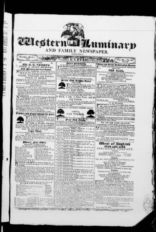 cover page of Flindell's Western Luminary published on April 1, 1823