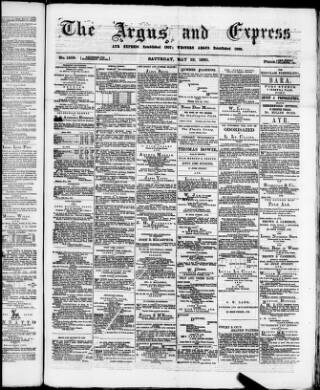 cover page of Ayrshire Express published on May 22, 1880