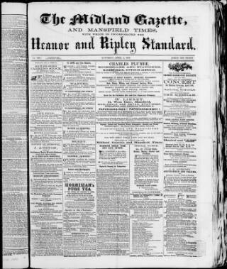 cover page of Midland Gazette and Mansfield Times published on April 1, 1865