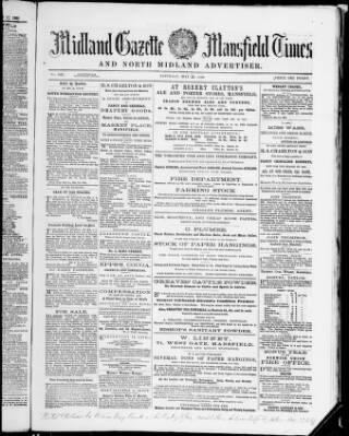 cover page of Midland Gazette and Mansfield Times published on May 22, 1869
