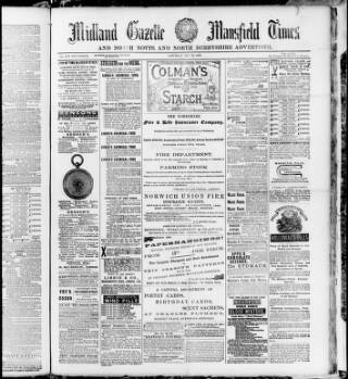 cover page of Midland Gazette and Mansfield Times published on May 22, 1880