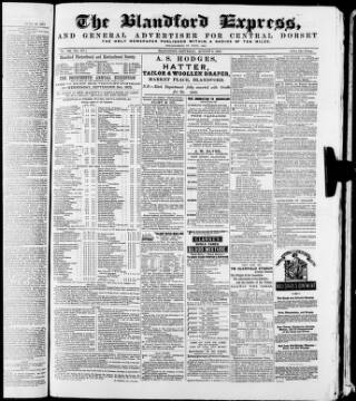 cover page of Blandford Express published on August 2, 1873