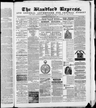cover page of Blandford Express published on April 1, 1876