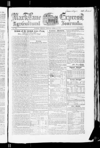 cover page of Mark Lane Express published on April 23, 1855