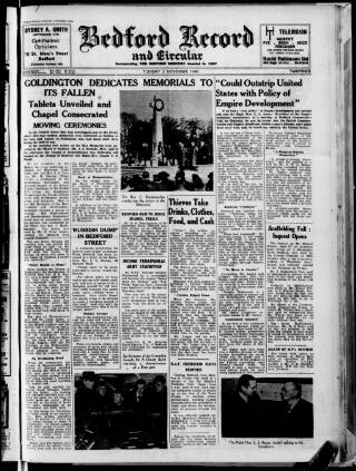 cover page of Bedford Record published on November 2, 1948