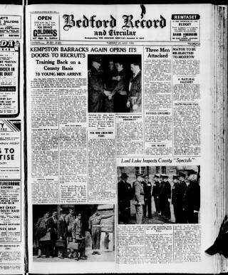cover page of Bedford Record published on May 22, 1951