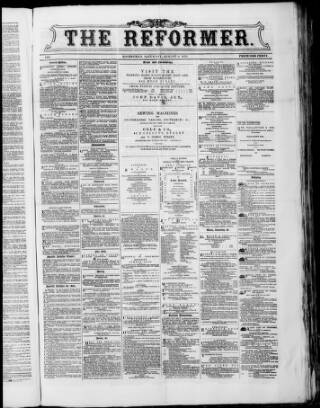 cover page of The Reformer published on August 2, 1873