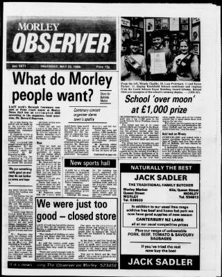 cover page of Morley Observer published on May 22, 1986