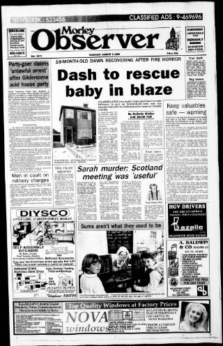 cover page of Morley Observer published on August 2, 1990