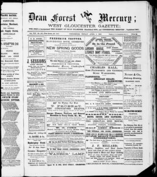 cover page of Dean Forest Mercury published on April 5, 1889