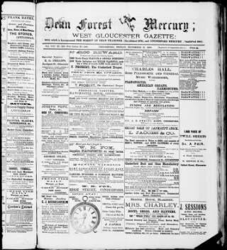 cover page of Dean Forest Mercury published on November 15, 1889