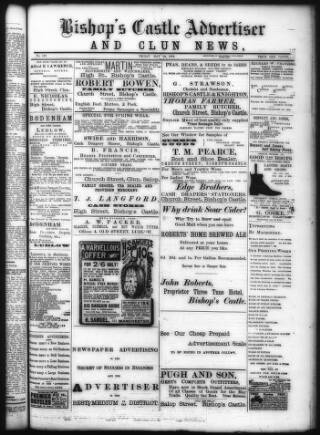 cover page of Bishop's Castle Advertiser and Clun News published on May 22, 1903