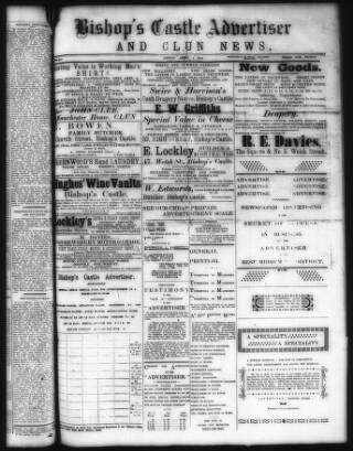 cover page of Bishop's Castle Advertiser and Clun News published on April 1, 1910