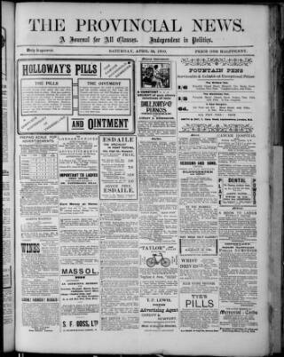 cover page of Provincial News (Lydney) published on April 23, 1910