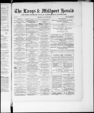 cover page of Largs & Millport Herald published on August 30, 1883