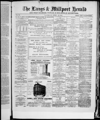 cover page of Largs & Millport Herald published on April 26, 1884
