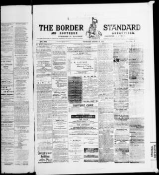 cover page of Border Standard published on August 17, 1887