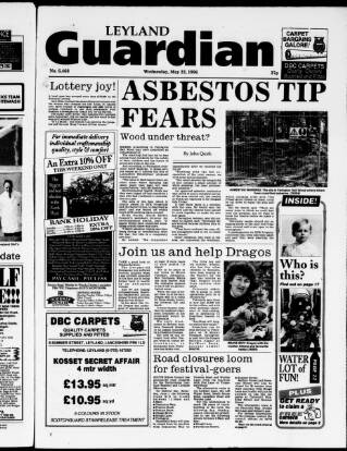 cover page of Leyland Guardian published on May 22, 1996