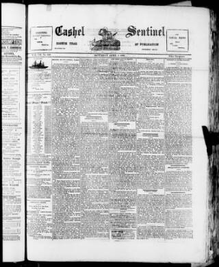 cover page of Cashel Sentinel published on April 1, 1893