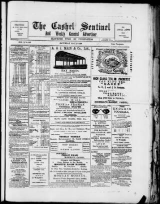 cover page of Cashel Sentinel published on May 16, 1896