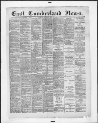 cover page of East Cumberland News published on May 18, 1901