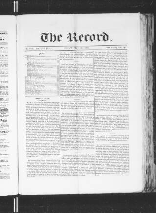 cover page of Record published on May 22, 1903