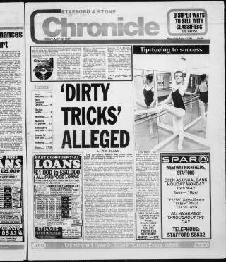 cover page of Stafford & Stone Chronicle published on May 22, 1987