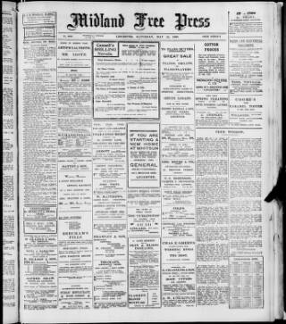 cover page of Midland Free Press published on May 22, 1909