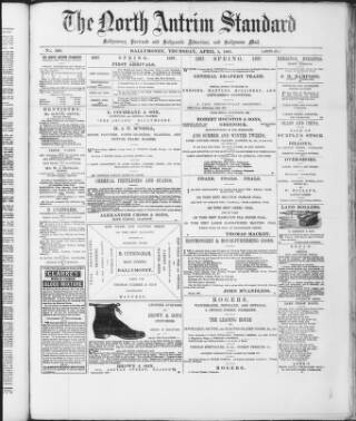 cover page of North Antrim Standard published on April 1, 1897