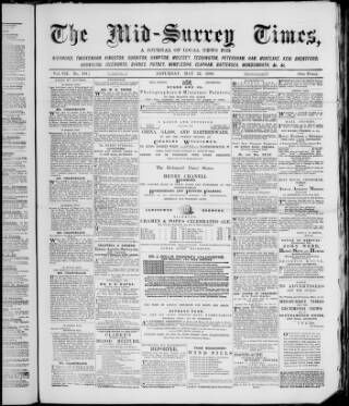 cover page of Mid-Surrey Times published on May 22, 1880