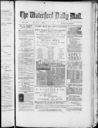 cover page of Waterford Mail published on April 1, 1889