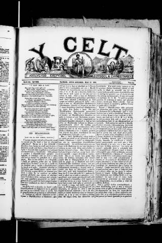 cover page of Y Celt published on May 22, 1891