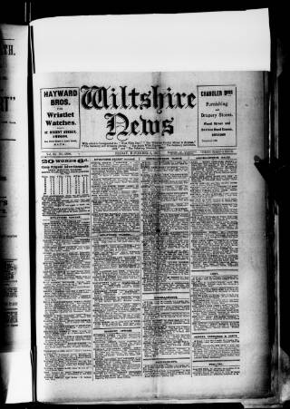 cover page of Wiltshire News published on November 2, 1917