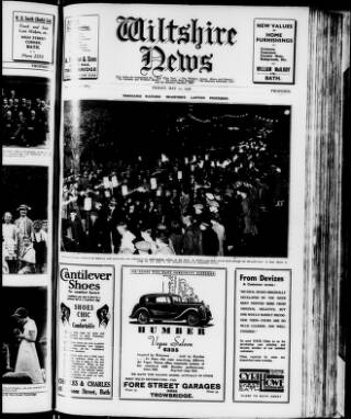 cover page of Wiltshire News published on May 22, 1936