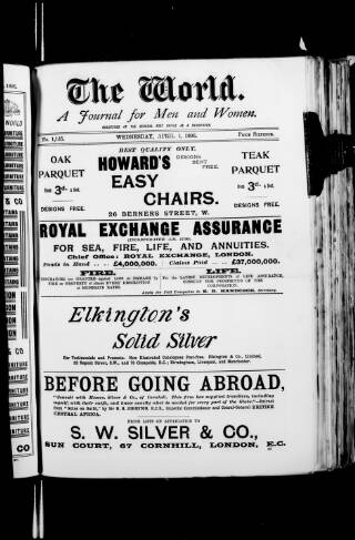 cover page of The World published on April 1, 1896