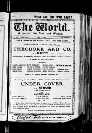 cover page of The World published on May 22, 1917