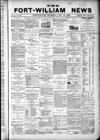 cover page of Fort-William News published on May 11, 1899