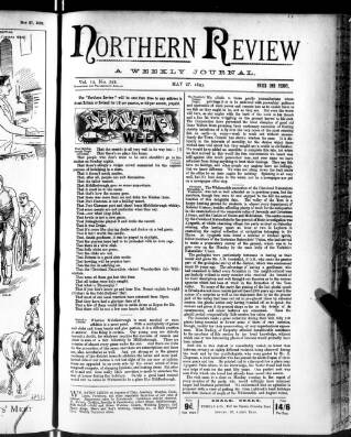 cover page of Northern Review published on May 27, 1893