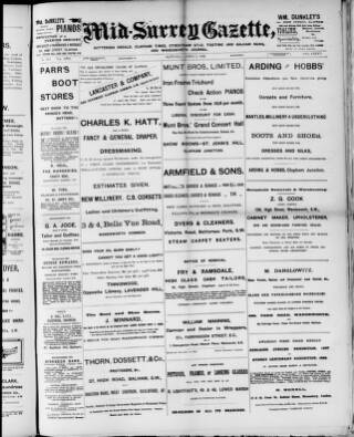 cover page of Mid-Surrey Gazette published on April 1, 1893