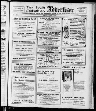 cover page of Peeblesshire Monthly Advertiser and Tweedside Journal published on August 2, 1935