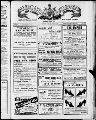 cover page of Peeblesshire Monthly Advertiser and Tweedside Journal published on April 1, 1938