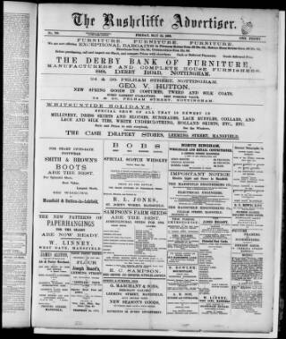 cover page of Rushcliffe Advertiser published on May 22, 1903