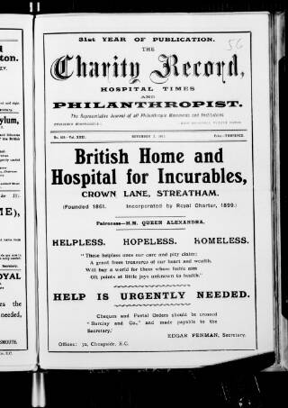 cover page of Charity Record published on November 2, 1911