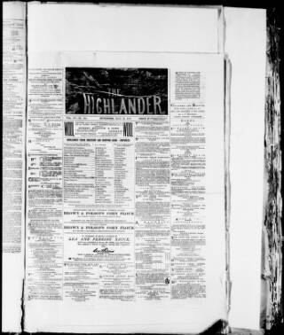 cover page of Highlander published on May 19, 1877