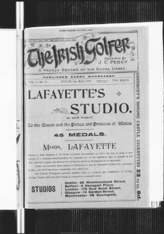 cover page of Irish Golfer published on May 2, 1900
