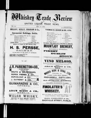 cover page of Whiskey Trade Review (Dublin) published on May 17, 1895