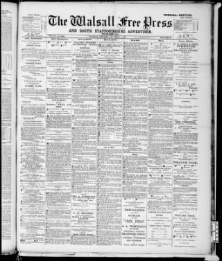 cover page of Walsall Free Press and General Advertiser published on November 2, 1895