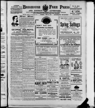 cover page of Brighouse Free Press and District Advertiser published on April 1, 1915