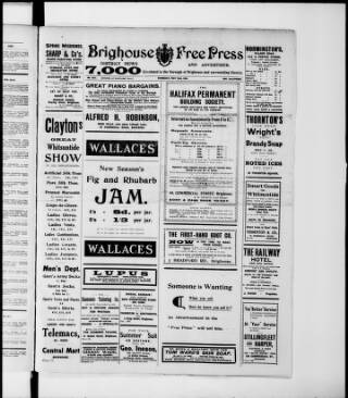 cover page of Brighouse Free Press and District Advertiser published on May 22, 1924