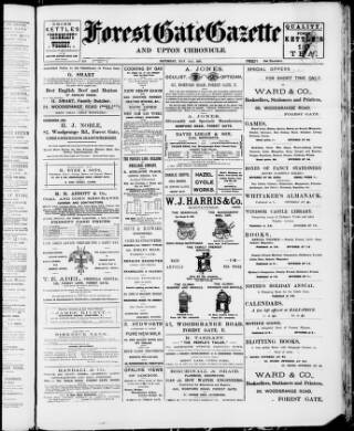 cover page of Forest Gate Gazette and Upton Chronicle published on May 22, 1897